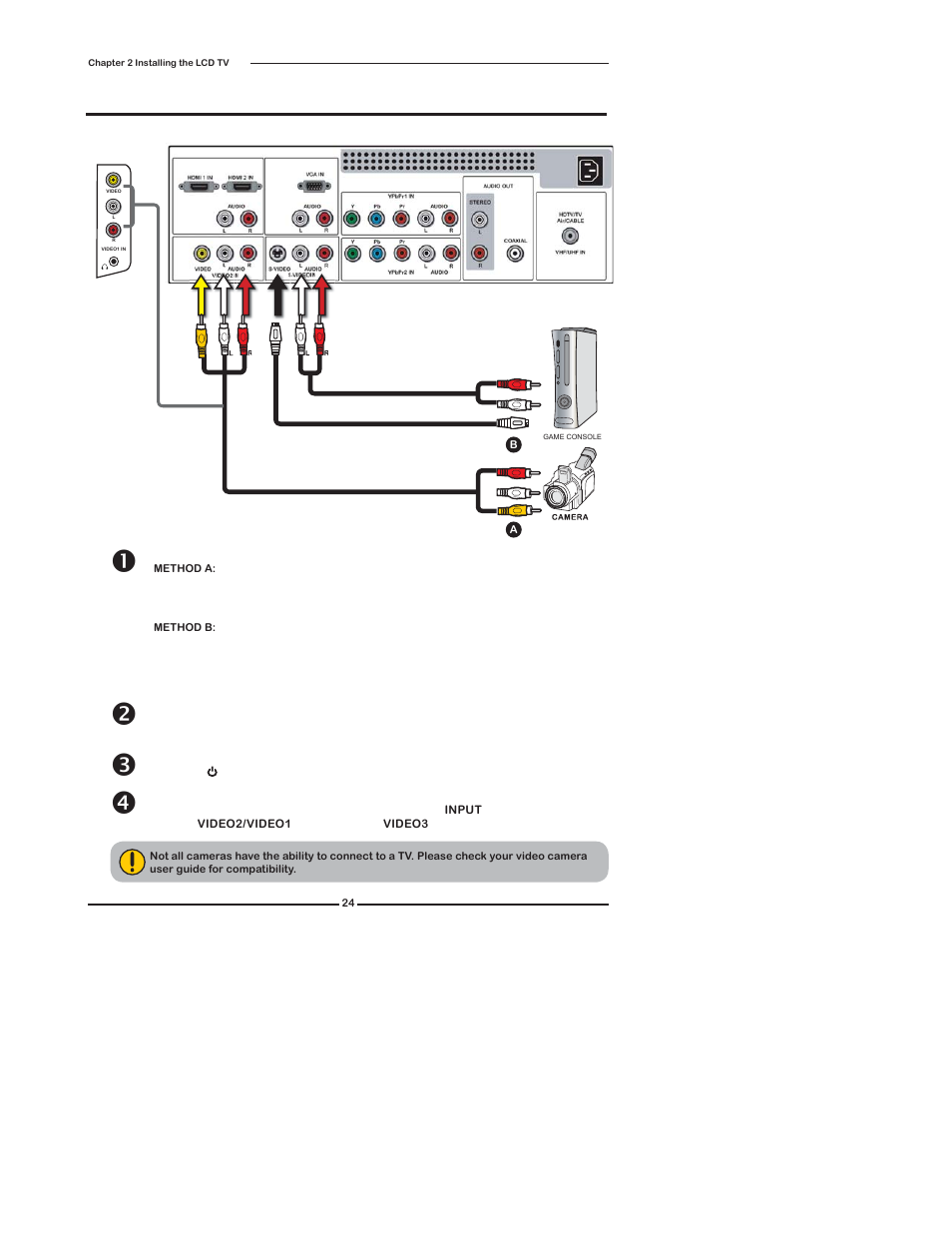 Connecting a video camera or game console | Polaroid TDX-02610B User Manual | Page 26 / 73