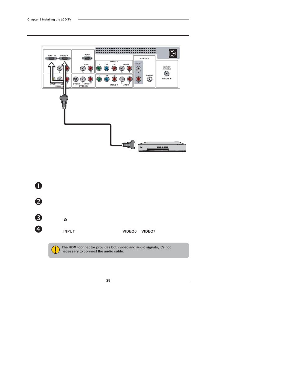 Connecting an av equipment with hdmi connector | Polaroid TDX-02610B User Manual | Page 30 / 73