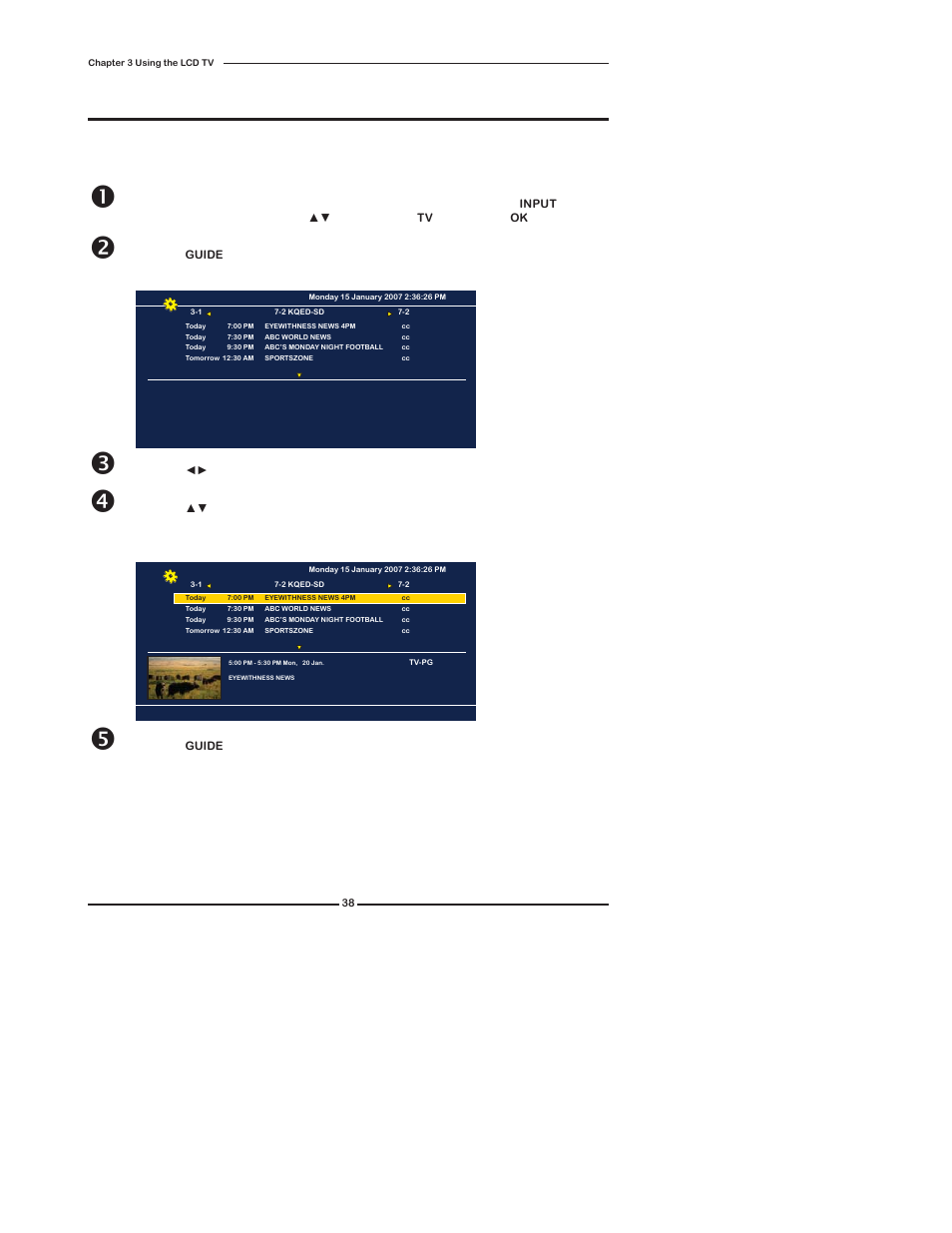 Using the program guide | Polaroid TDX-02610B User Manual | Page 40 / 73