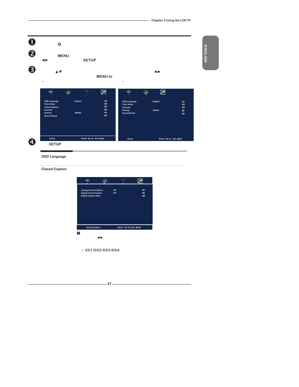 Customizing the setup settings | Polaroid TDX-02610B User Manual | Page 49 / 73