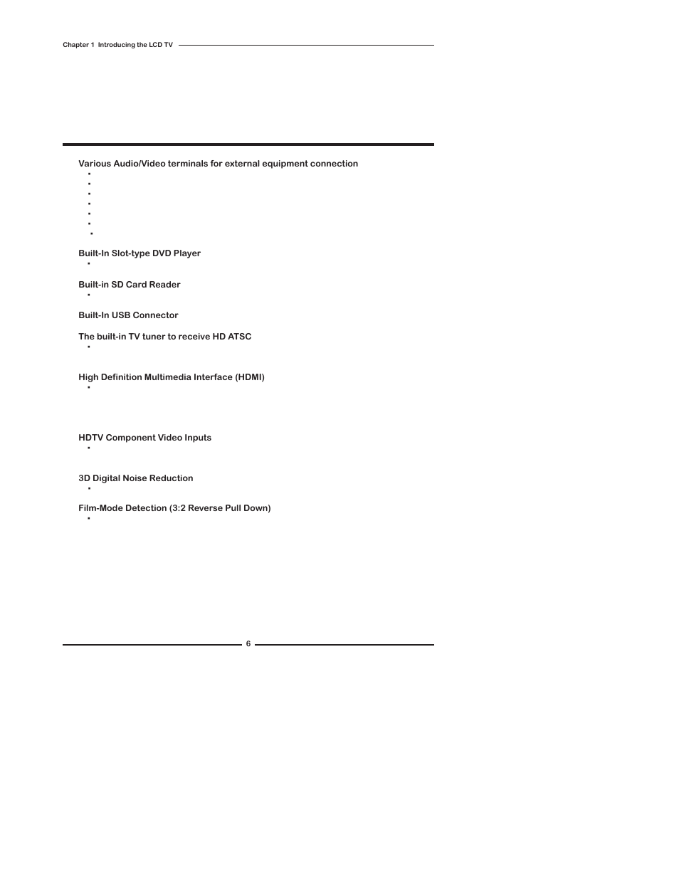 Chapter 1 introducing the lcd tv | Polaroid TDX-02610B User Manual | Page 8 / 73