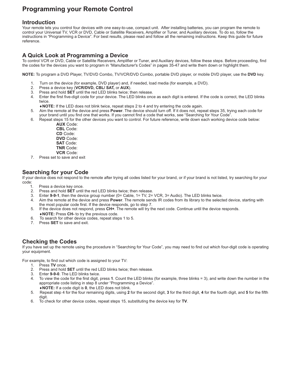 Programming your remote control | Polaroid PLA-4248 User Manual | Page 34 / 48