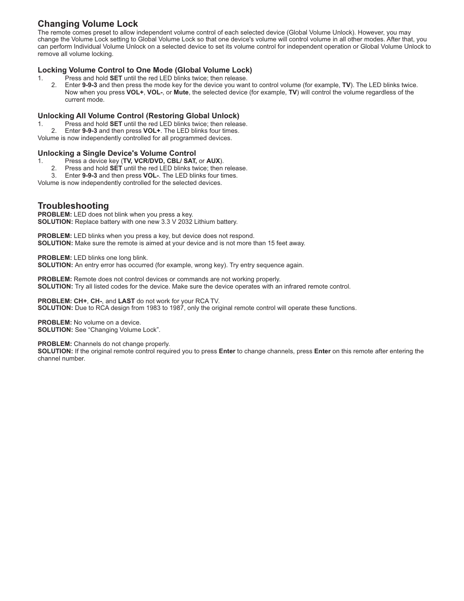 Changing volume lock troubleshooting | Polaroid PLA-4248 User Manual | Page 35 / 48