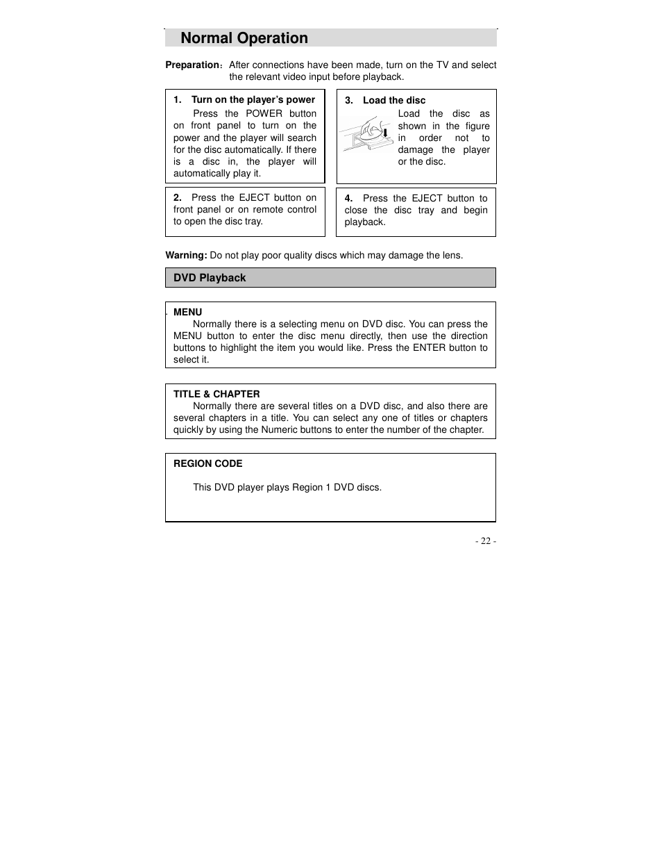 Normal operation | Polaroid DVP 300 User Manual | Page 23 / 30