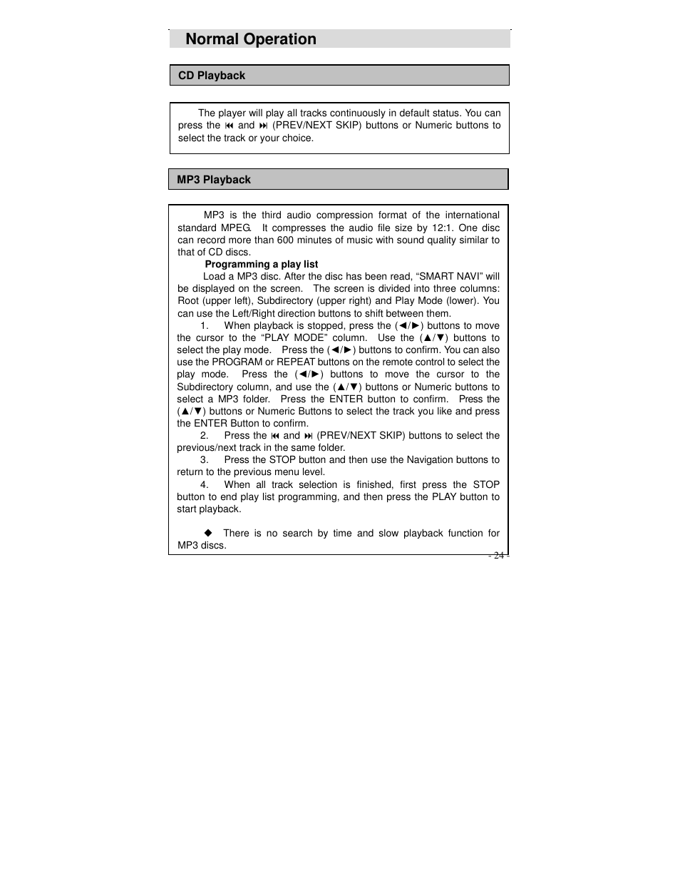 Normal operation | Polaroid DVP 300 User Manual | Page 25 / 30