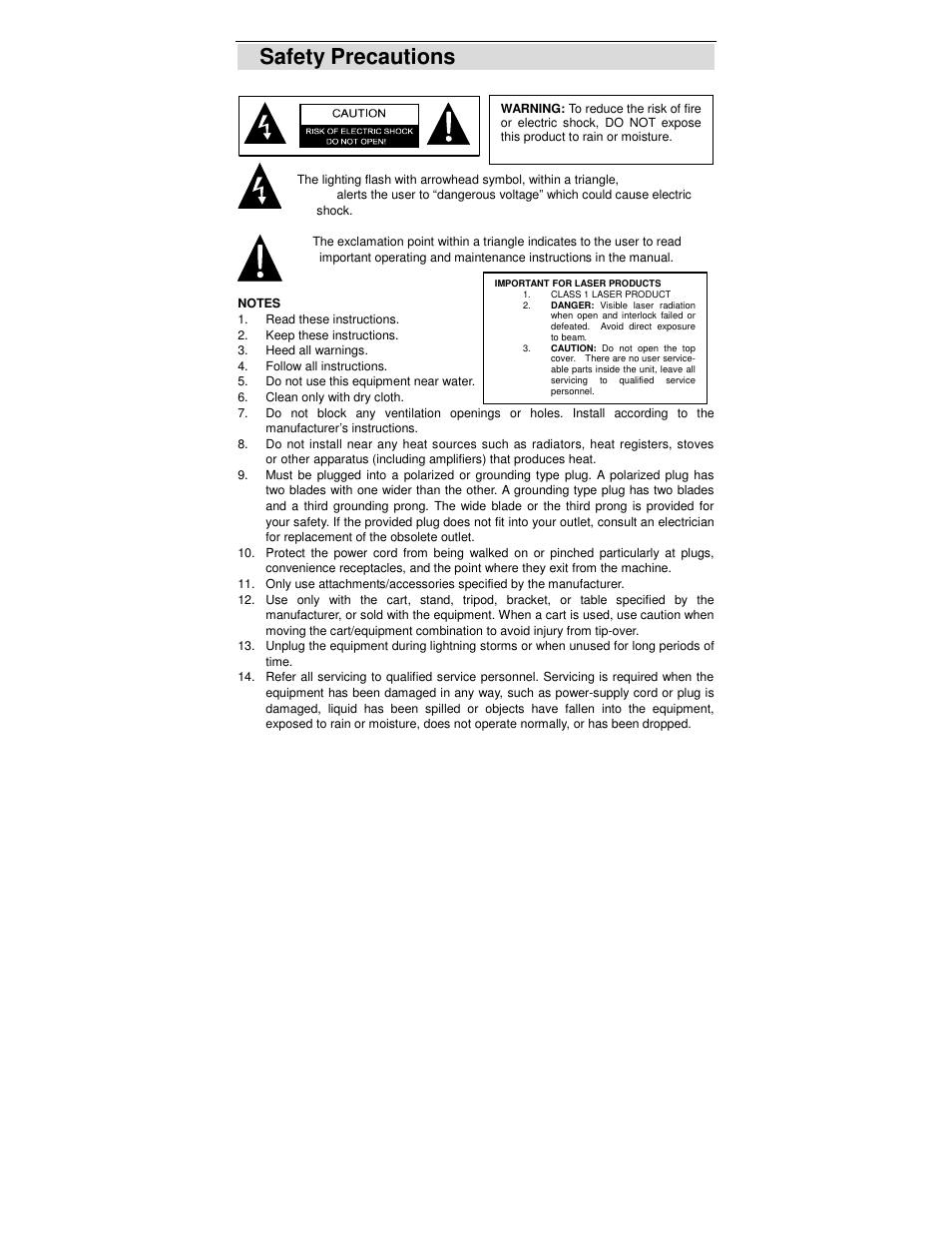 Safety precautions | Polaroid DVP 300 User Manual | Page 3 / 30