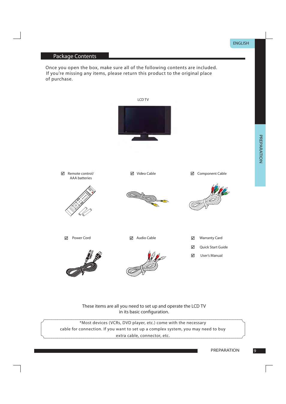 Package contents | Polaroid FLA-1911B User Manual | Page 10 / 29