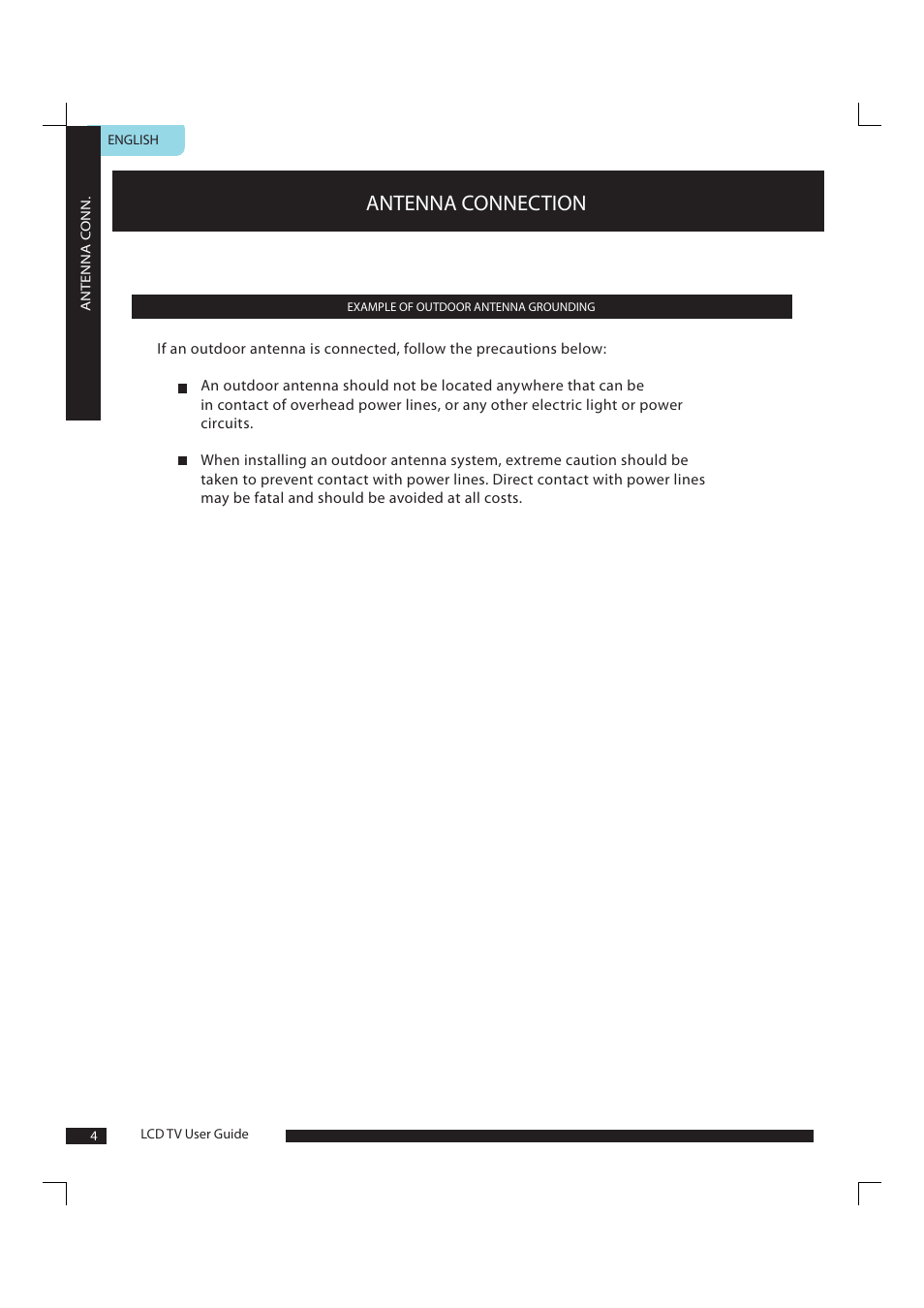 Antenna connection | Polaroid FLA-1911B User Manual | Page 5 / 29