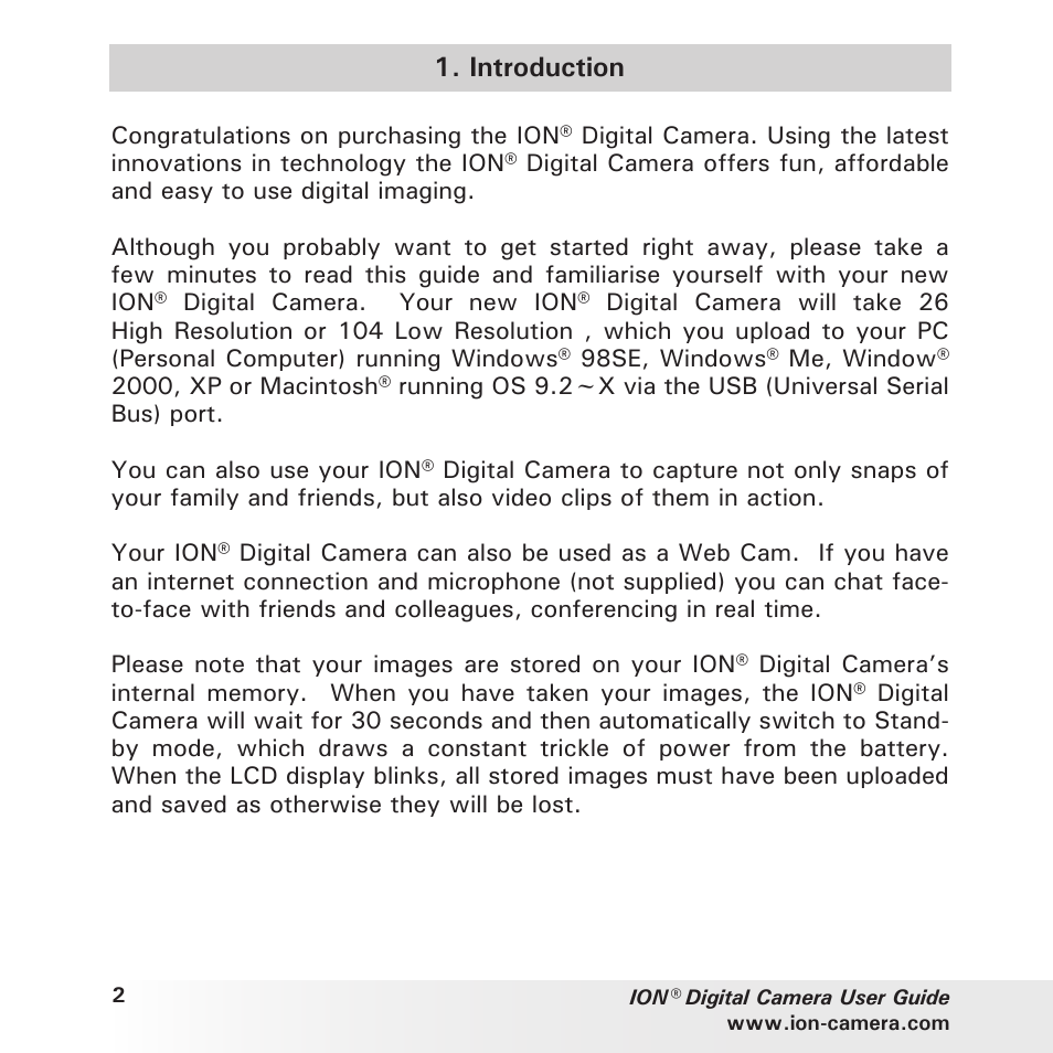 Introduction | Polaroid ION User Manual | Page 2 / 51