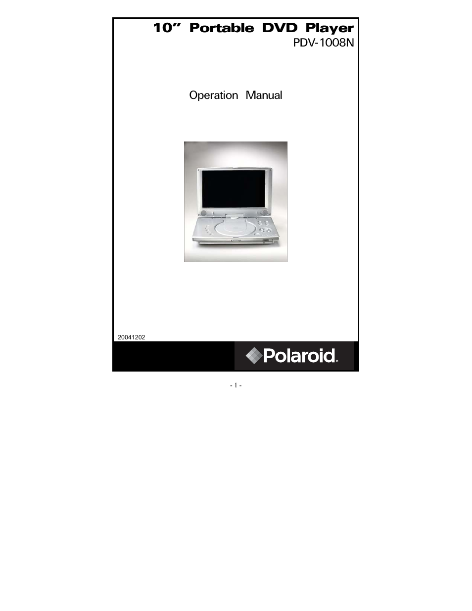 Polaroid PDV-1008N User Manual | 27 pages