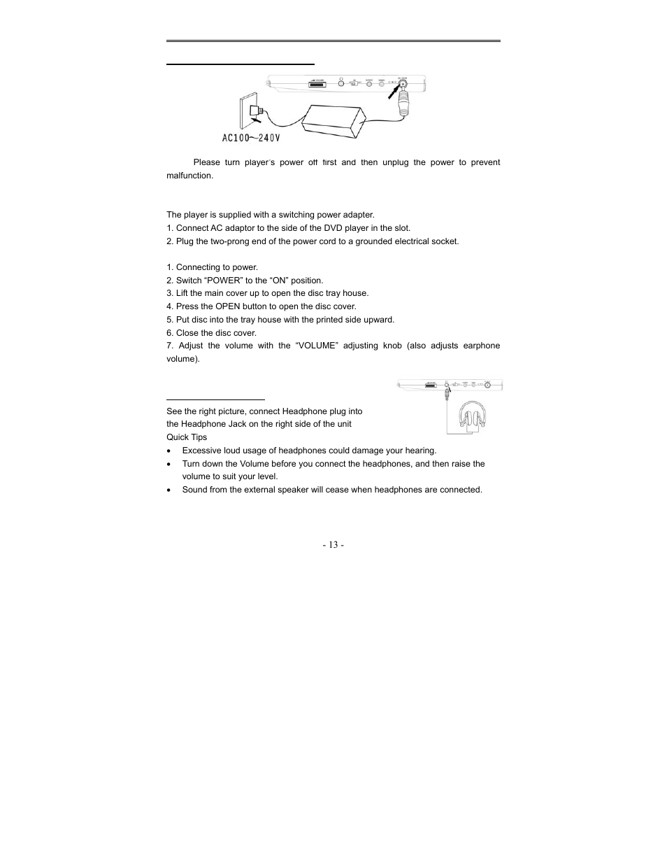 Playback preparations | Polaroid PDV-1008N User Manual | Page 13 / 27