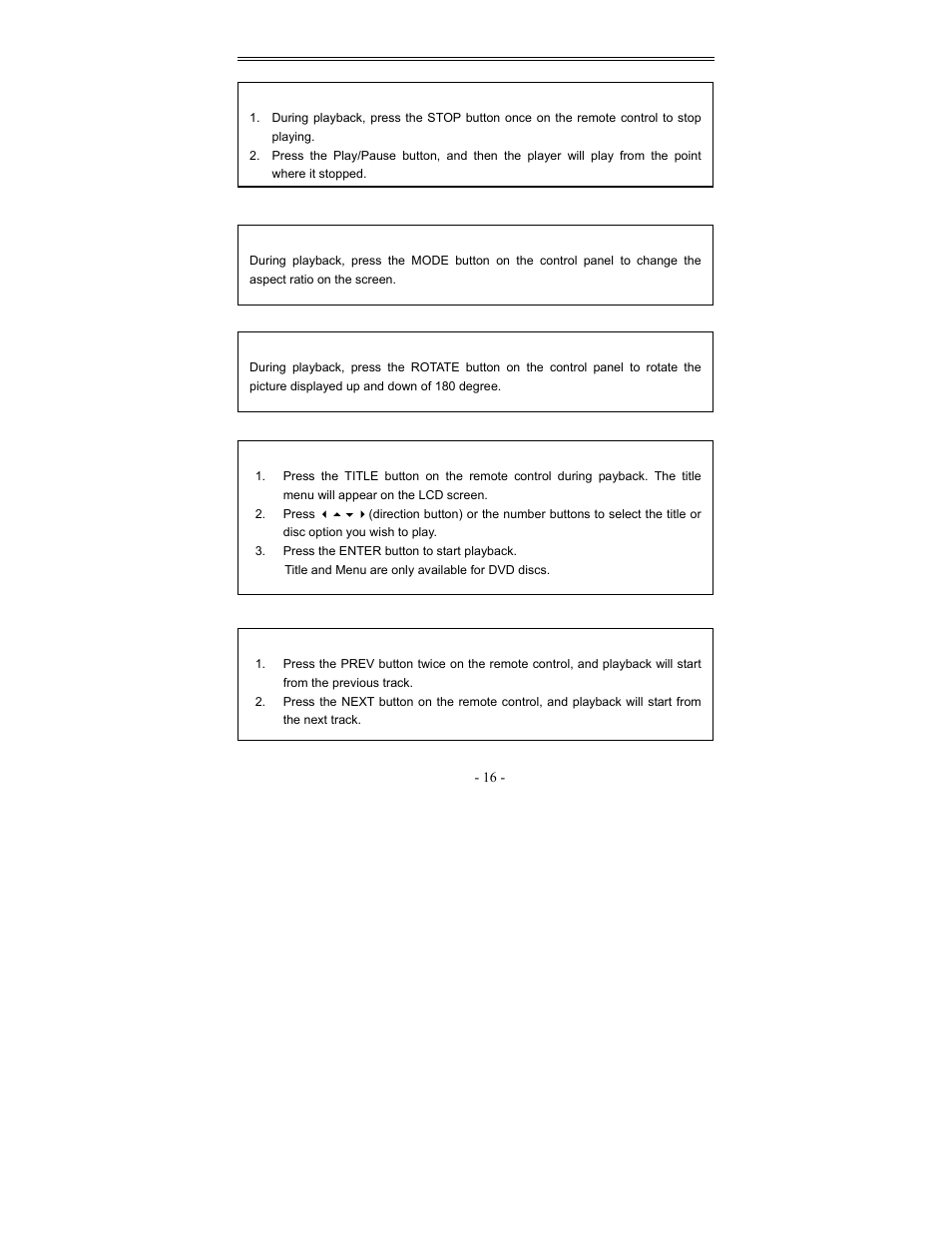 Play operation | Polaroid PDV-1008N User Manual | Page 16 / 27