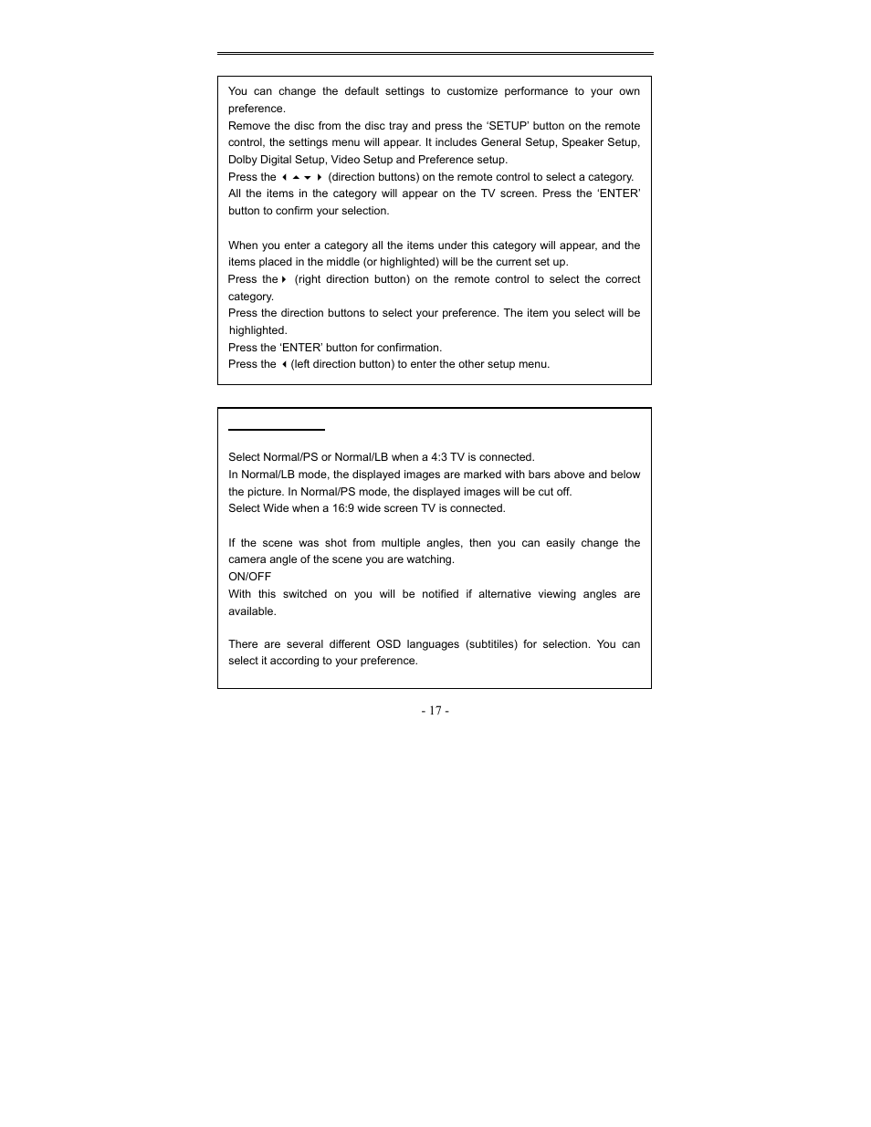 System setup | Polaroid PDV-1008N User Manual | Page 17 / 27