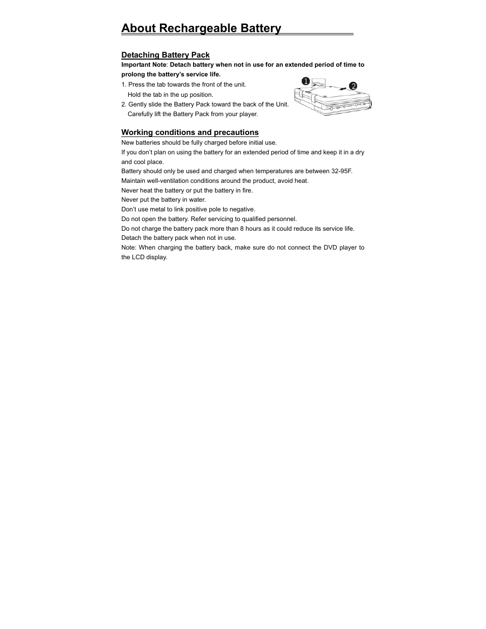 About rechargeable battery | Polaroid PDV-523M2 User Manual | Page 17 / 41