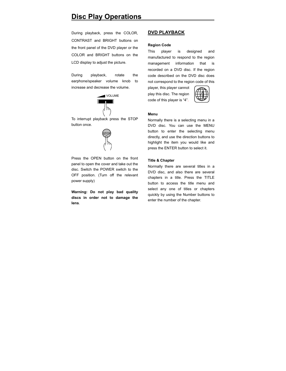 Disc play operations | Polaroid PDV-523M2 User Manual | Page 19 / 41