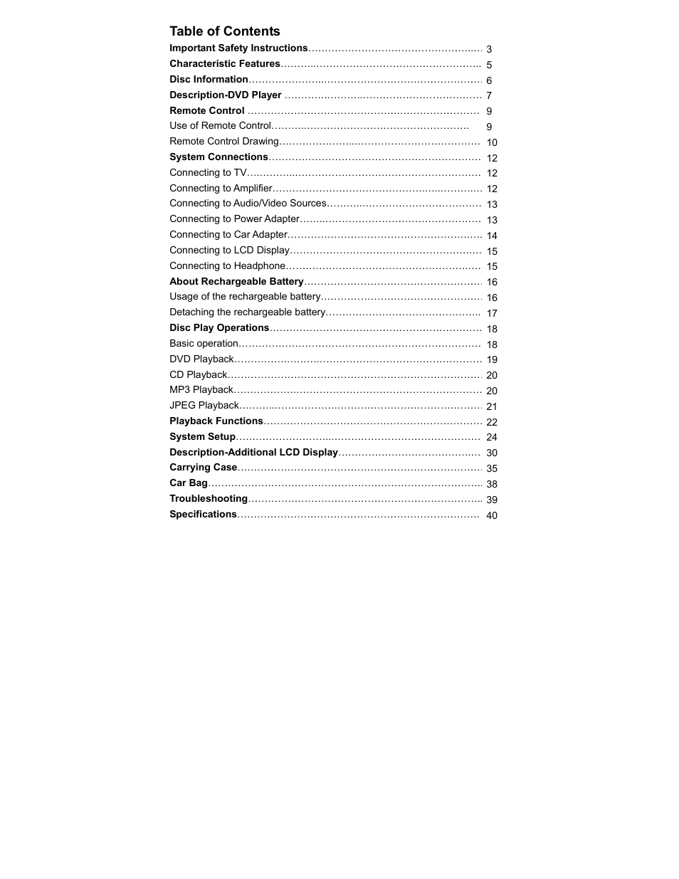 Polaroid PDV-523M2 User Manual | Page 2 / 41