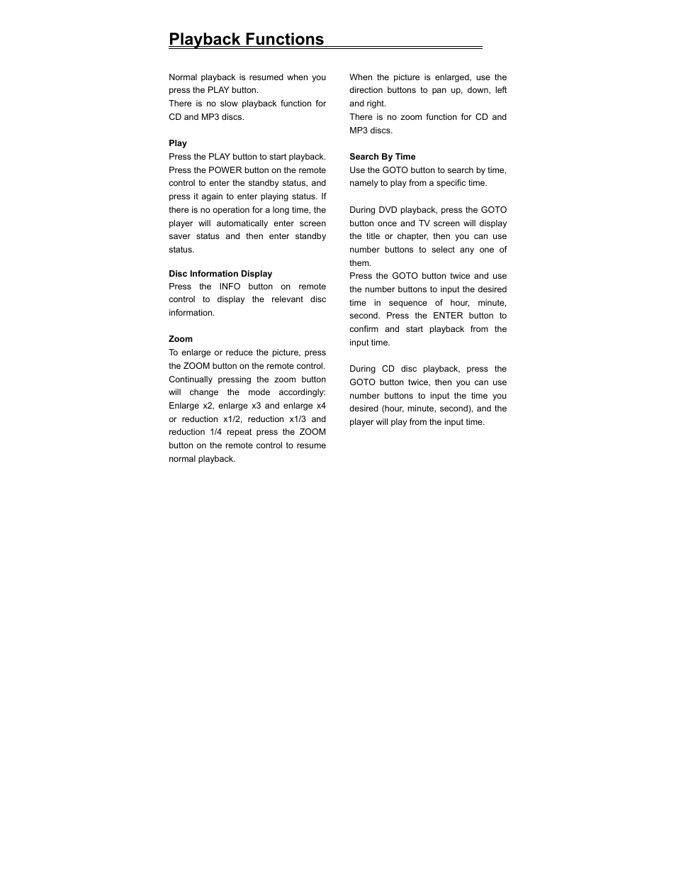 Playback functions | Polaroid PDV-523M2 User Manual | Page 23 / 41