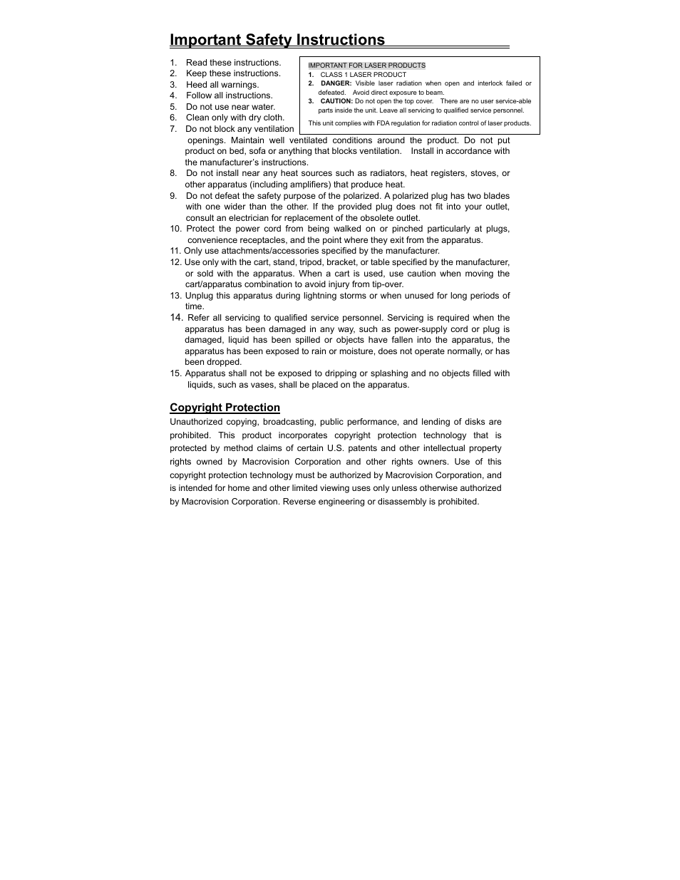 Important safety instructions | Polaroid PDV-523M2 User Manual | Page 4 / 41