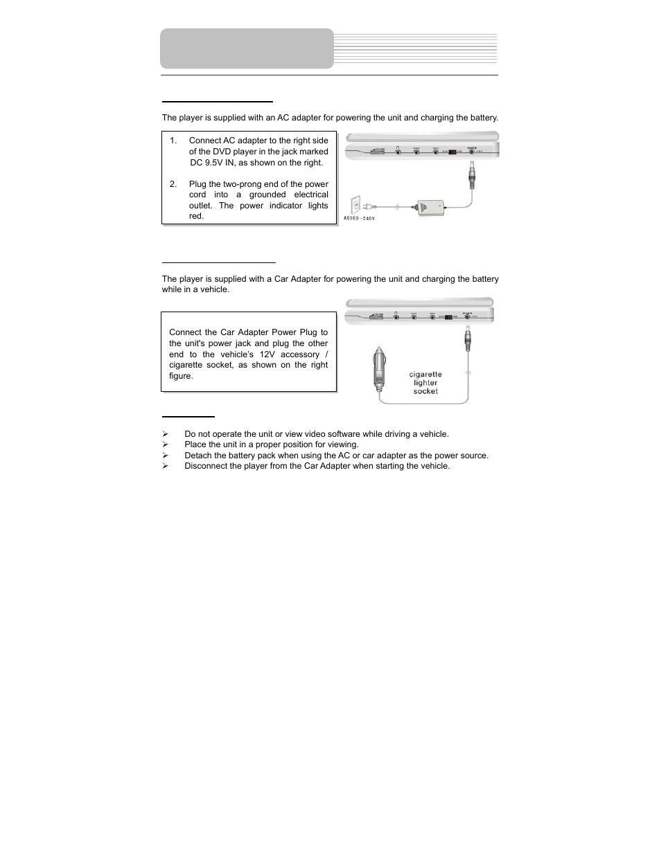 Power supply preparation | Polaroid PDM-0711 User Manual | Page 16 / 37