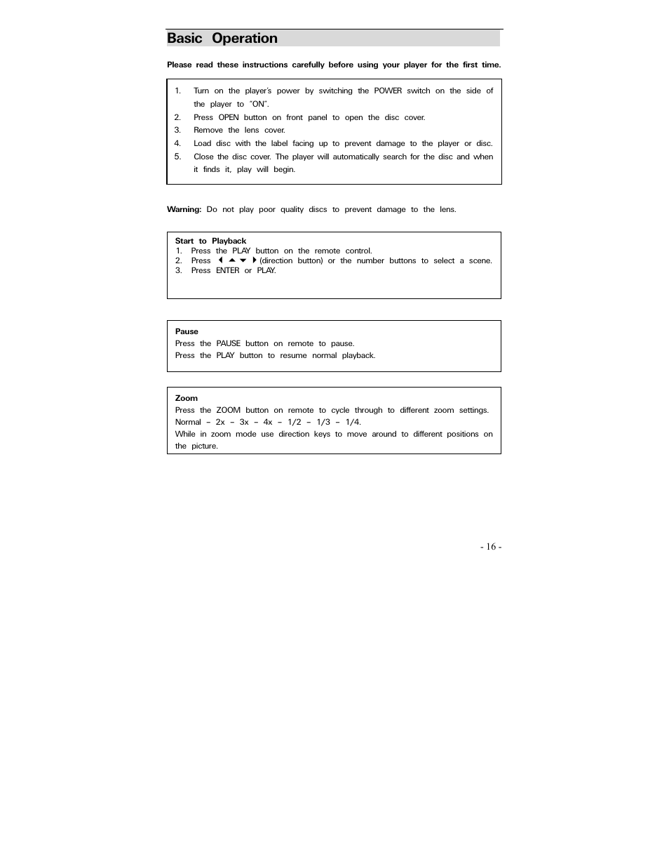 Basic operation | Polaroid PDV-0700 User Manual | Page 15 / 27