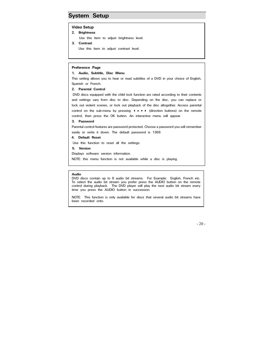 System setup | Polaroid PDV-0700 User Manual | Page 19 / 27