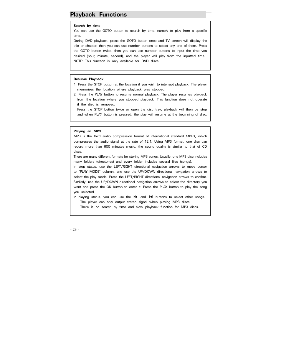 Playback functions | Polaroid PDV-0700 User Manual | Page 22 / 27