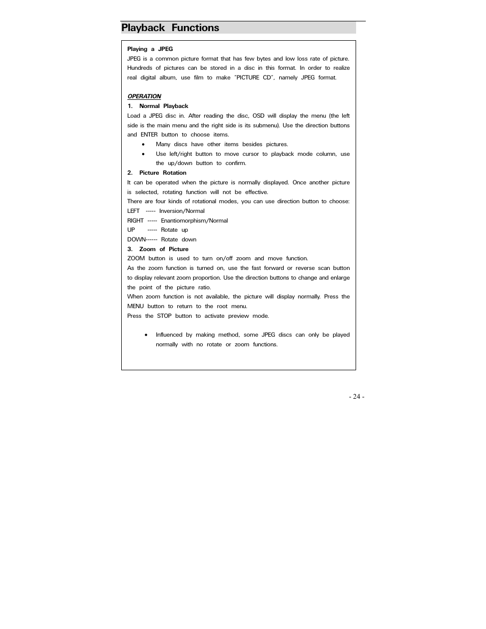 Playback functions | Polaroid PDV-0700 User Manual | Page 23 / 27