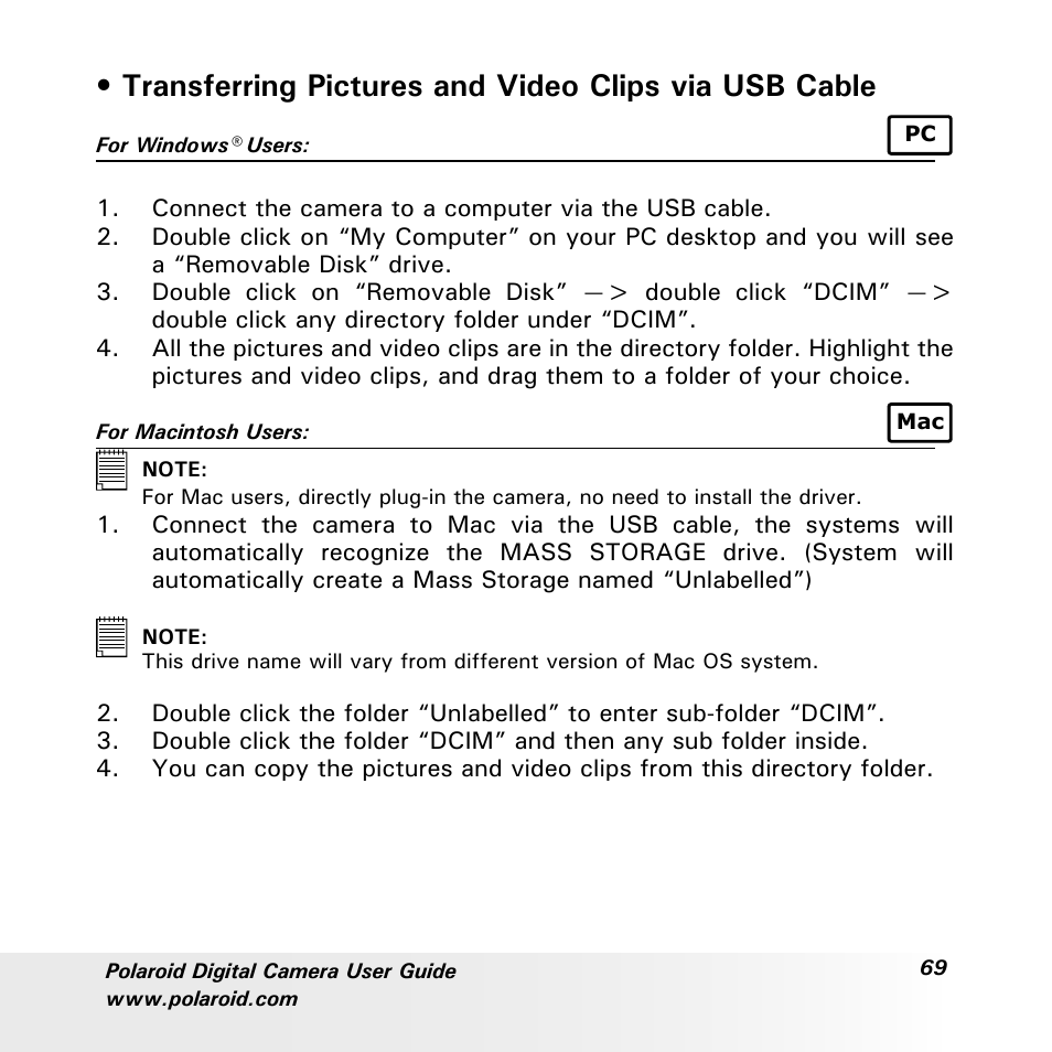 Polaroid a700 User Manual | Page 69 / 84