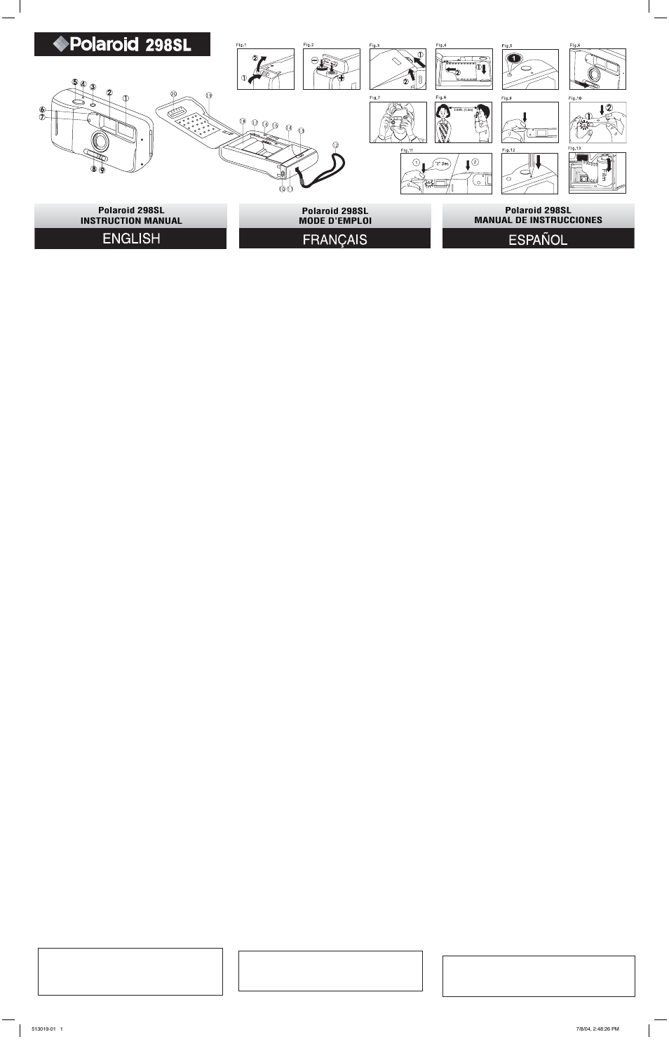 Polaroid 298SL User Manual | 2 pages