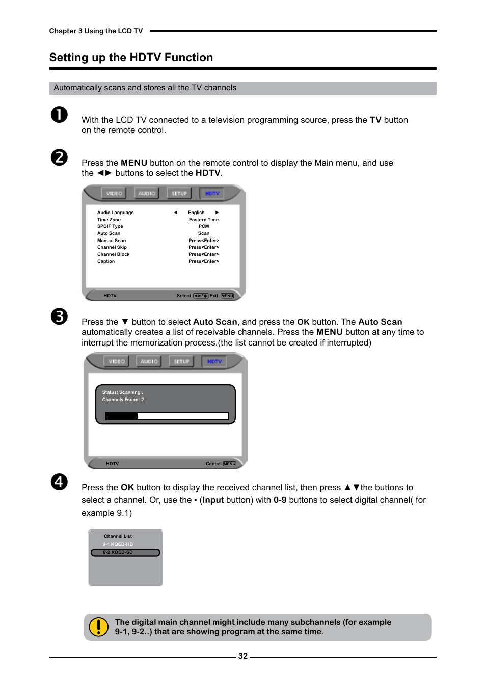 Setting up the hdtv function | Polaroid FLM-3232 User Manual | Page 33 / 59