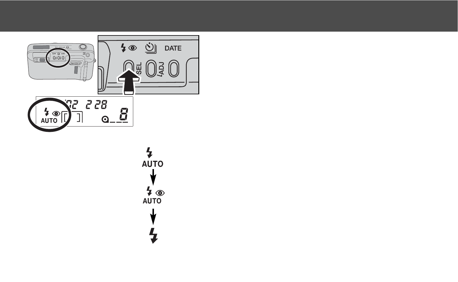 Selecting flash mode | Polaroid 140 User Manual | Page 44 / 80