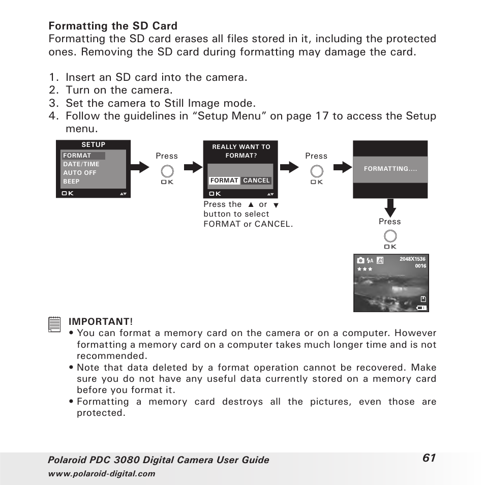 Polaroid PDC3080 User Manual | Page 61 / 90