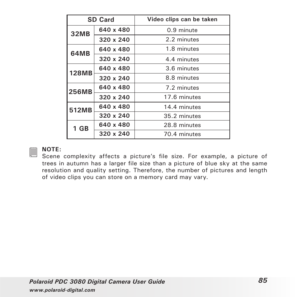 Polaroid PDC3080 User Manual | Page 85 / 90