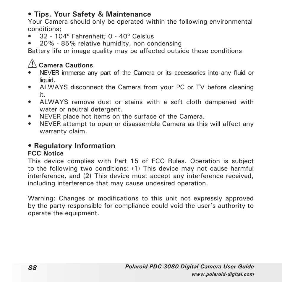 Polaroid PDC3080 User Manual | Page 88 / 90