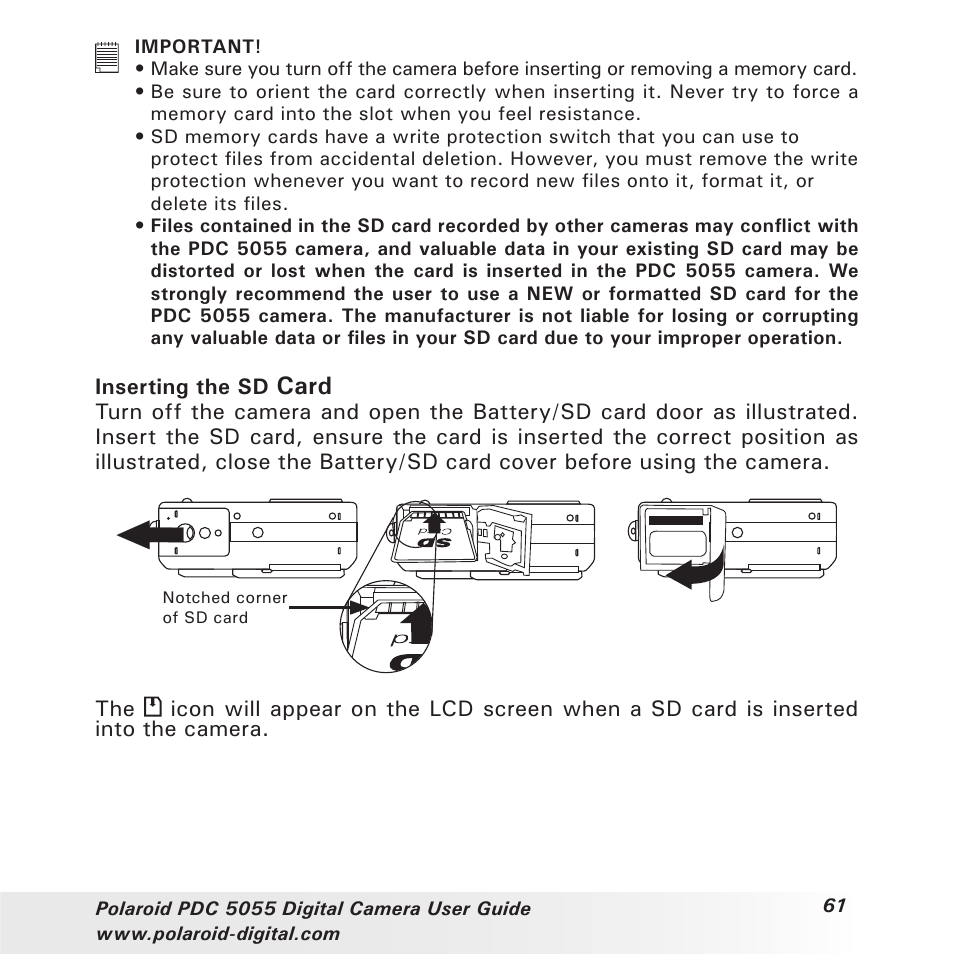 Card | Polaroid PDC 505 User Manual | Page 61 / 88