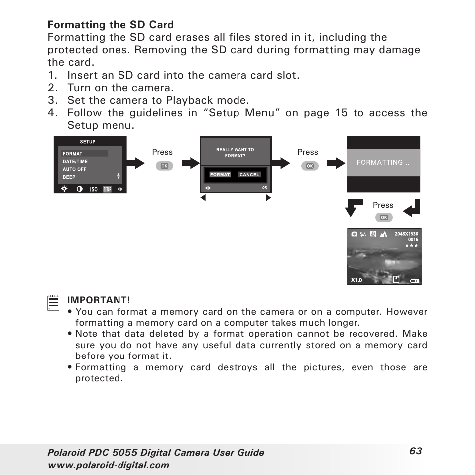 Polaroid PDC 505 User Manual | Page 63 / 88