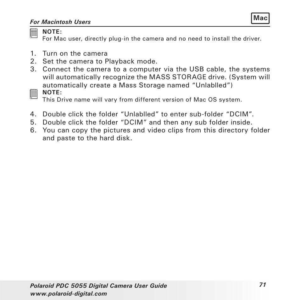 Polaroid PDC 505 User Manual | Page 71 / 88