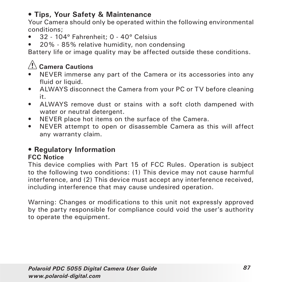 Polaroid PDC 505 User Manual | Page 87 / 88