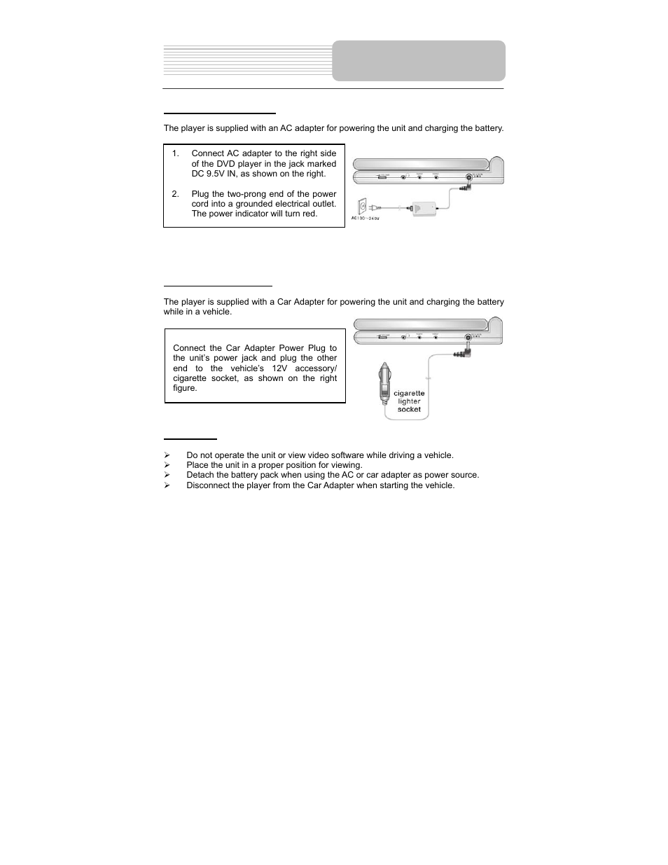 Power supply preparation | Polaroid PDM-1040 User Manual | Page 20 / 45