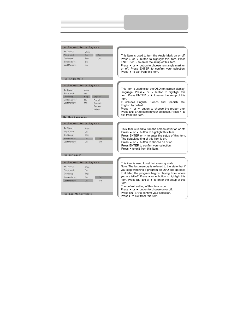 System setup | Polaroid PDM-1040 User Manual | Page 36 / 45