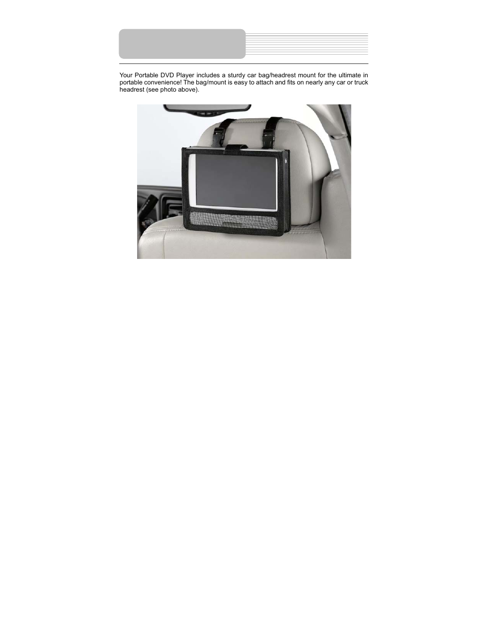 Car bag | Polaroid PDM-1040 User Manual | Page 41 / 45