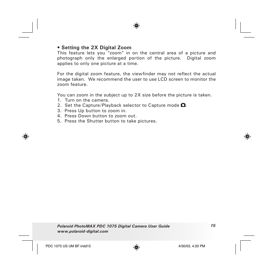 Polaroid PDC 1075 User Manual | Page 15 / 49