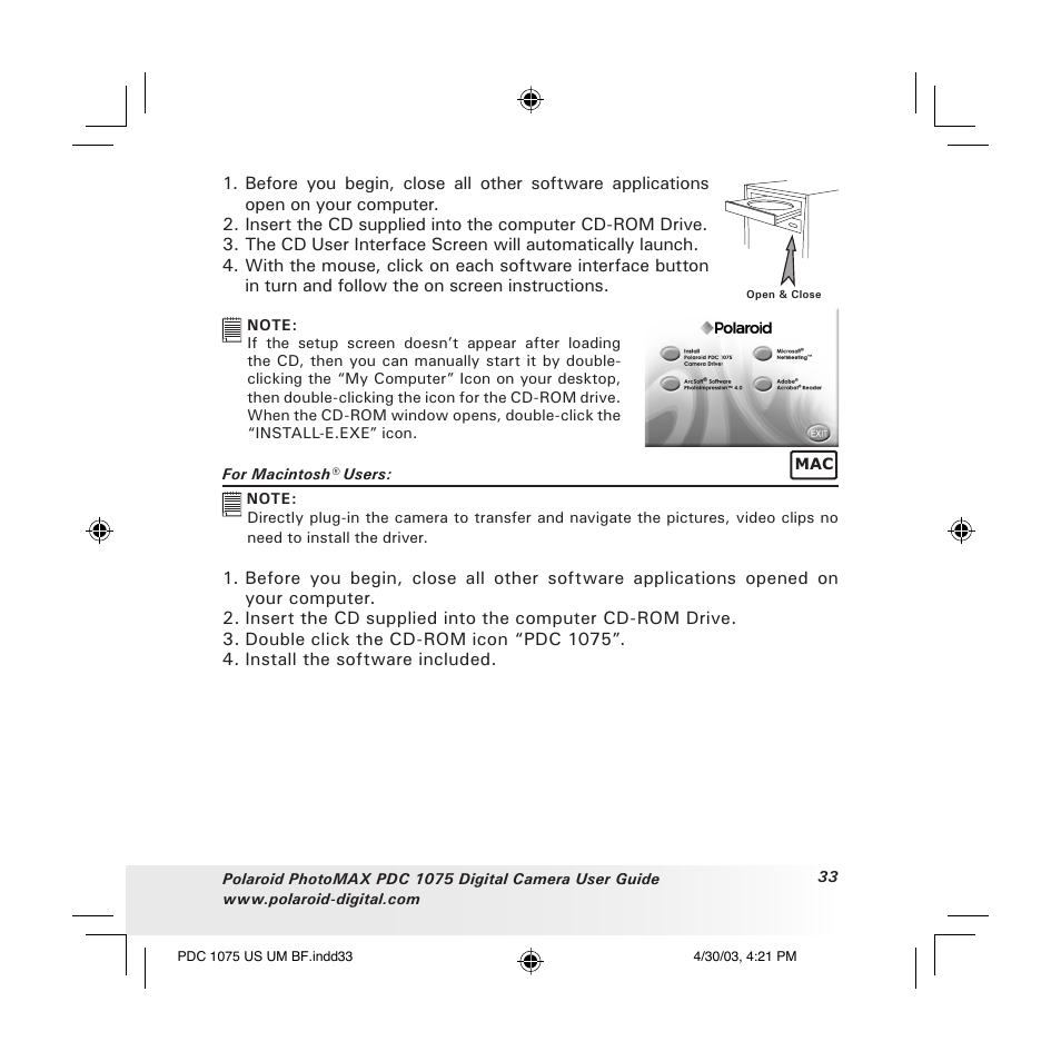 Polaroid PDC 1075 User Manual | Page 33 / 49