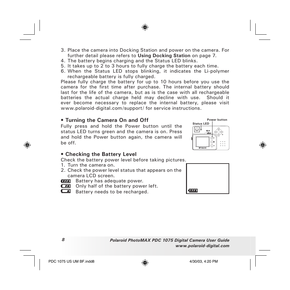 Polaroid PDC 1075 User Manual | Page 8 / 49