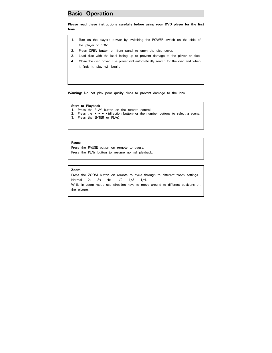 Basic operation | Polaroid PDV-0750 User Manual | Page 16 / 29