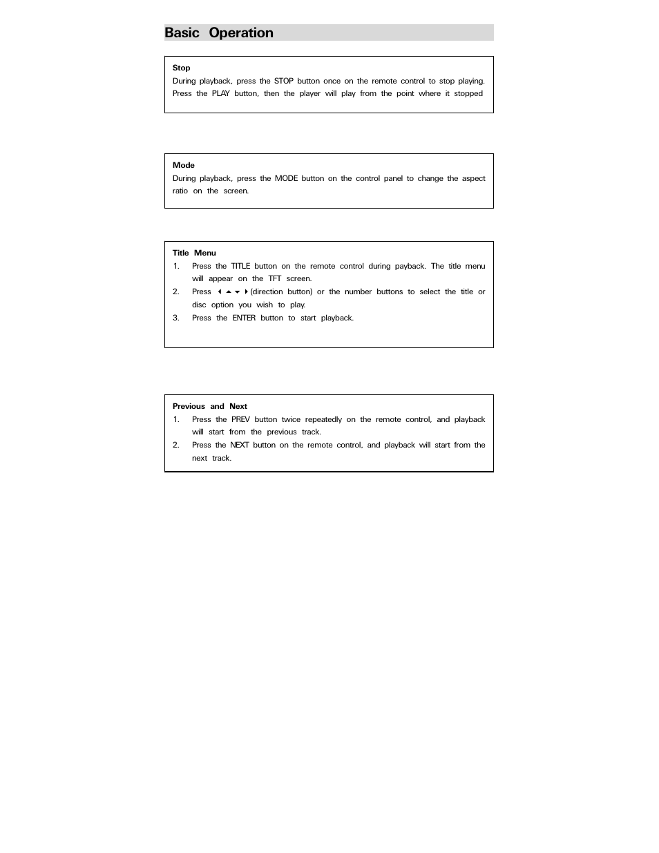 Basic operation | Polaroid PDV-0750 User Manual | Page 17 / 29