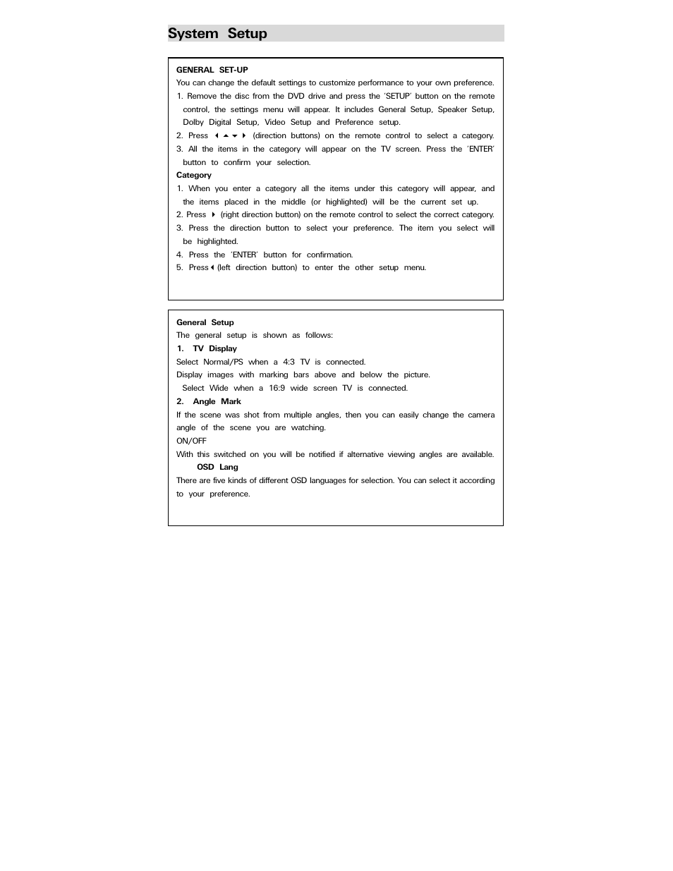 System setup | Polaroid PDV-0750 User Manual | Page 18 / 29