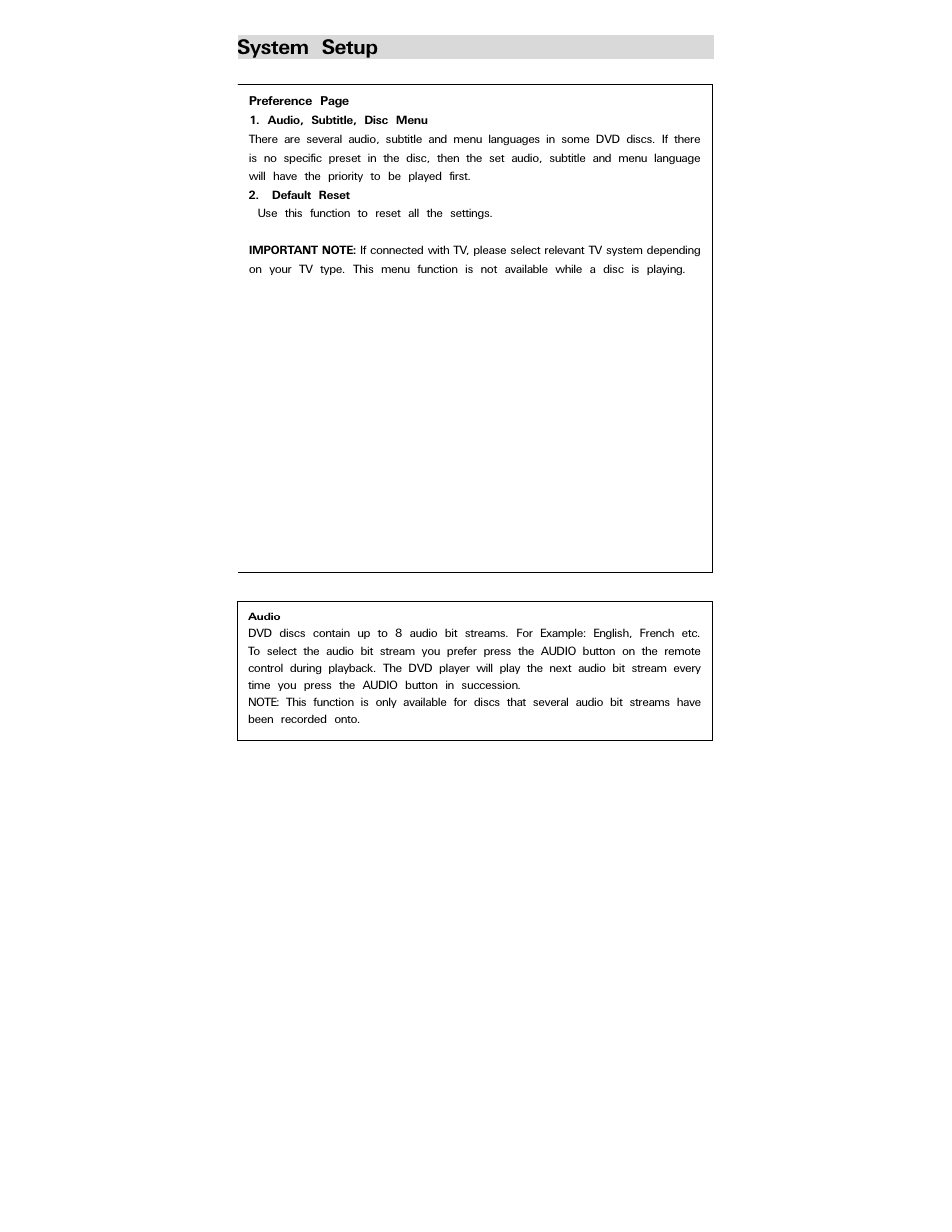 System setup | Polaroid PDV-0750 User Manual | Page 20 / 29