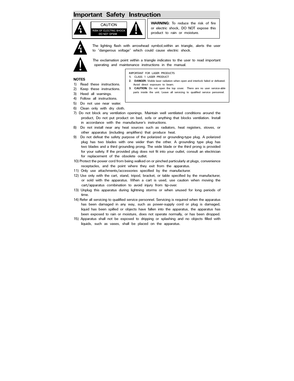 Important safety instruction | Polaroid PDV-0750 User Manual | Page 3 / 29
