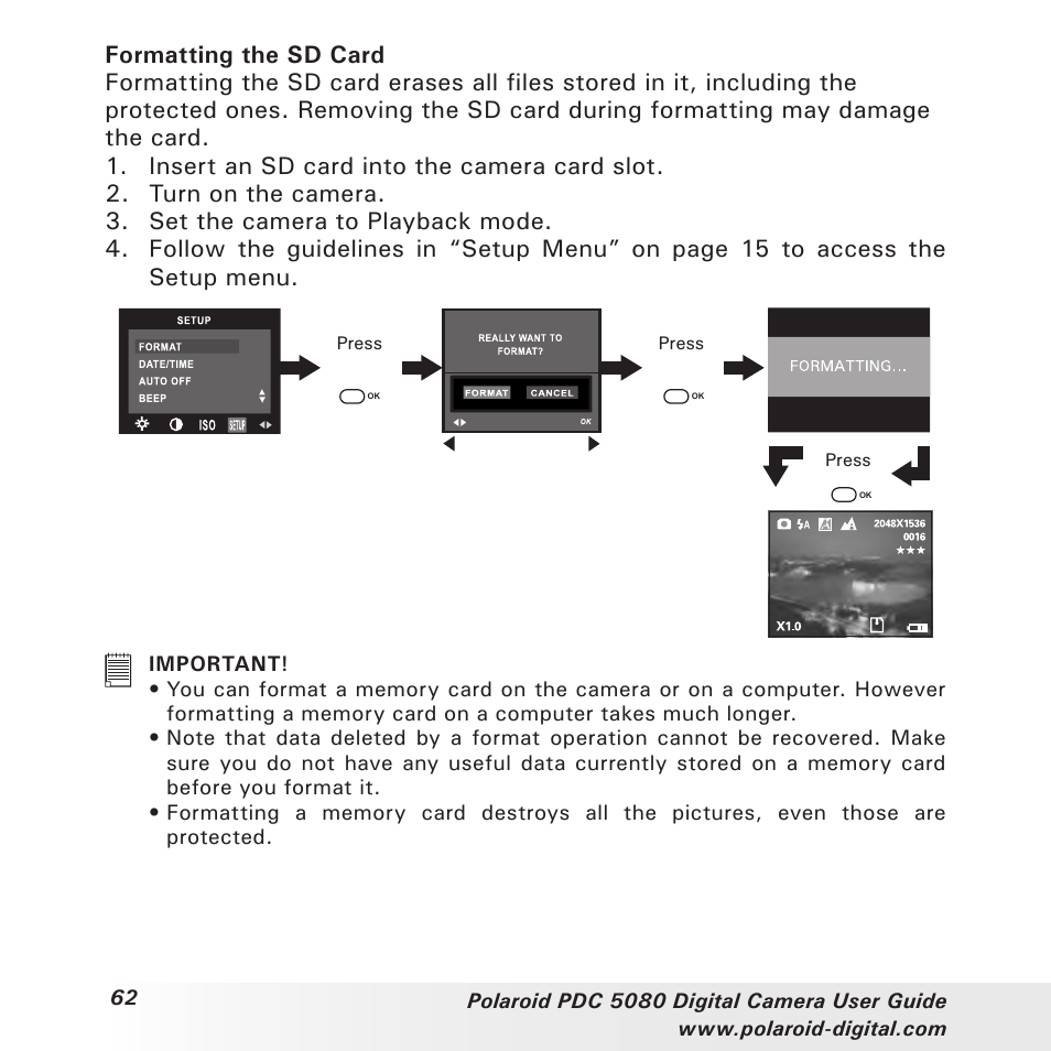 Polaroid PDC 5080 User Manual | Page 62 / 88